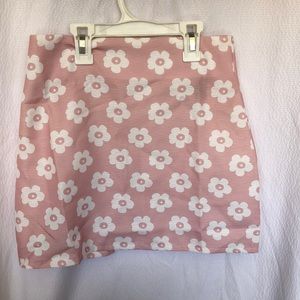 Flower blush pink skirt